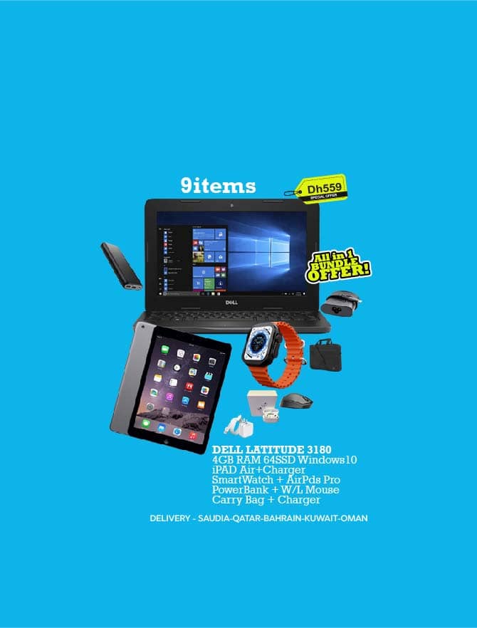 LAPTOP+iPAD Air + 7 iTEMS MEGA BUNDLE OFFER! 9items - Renewed