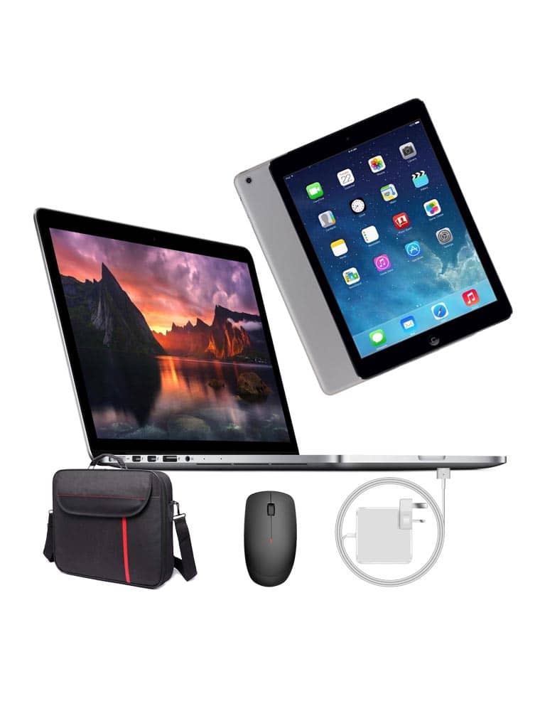 MacBook Pro 2015 16GB RAM 256GB SSD + iPad Air + Wireless mouse + Carry bag + Charger - Renewed