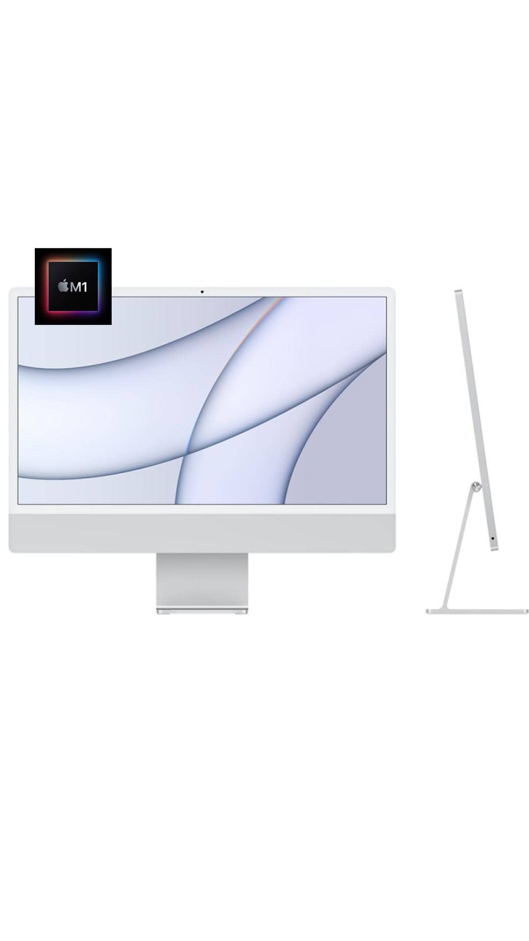 Apple 2021 iMac (24-inch, Apple M1 chip 16 GB RAM, 256GB) - Silver - Renewed