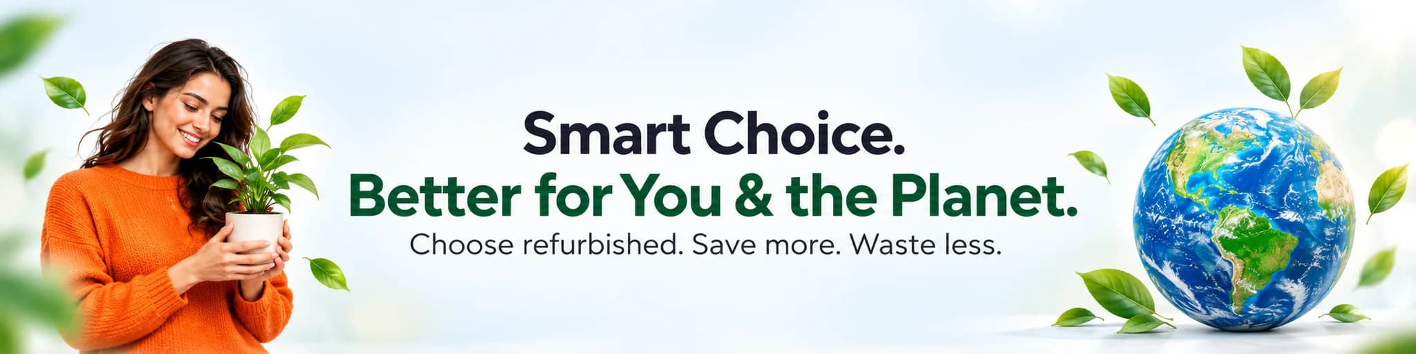 Smart choice, better for you and the planet. Choose refurbished, save more, waste less.