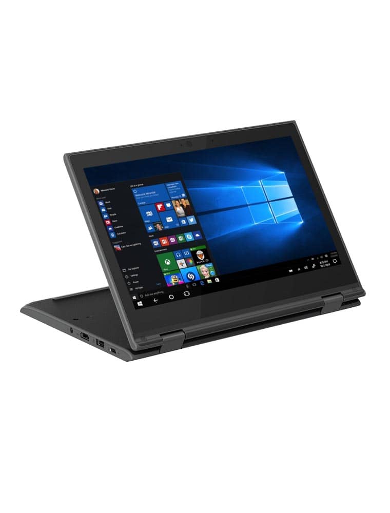 Lenovo 300e Windows 2nd Gen 11.6″ Touchscreen Convertible 2 in 1 Notebook, Intel Celeron/AMD – 4 GB RAM – 128 GB Storage (Used) - Renewed